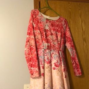 Long sleeve multicolored dress